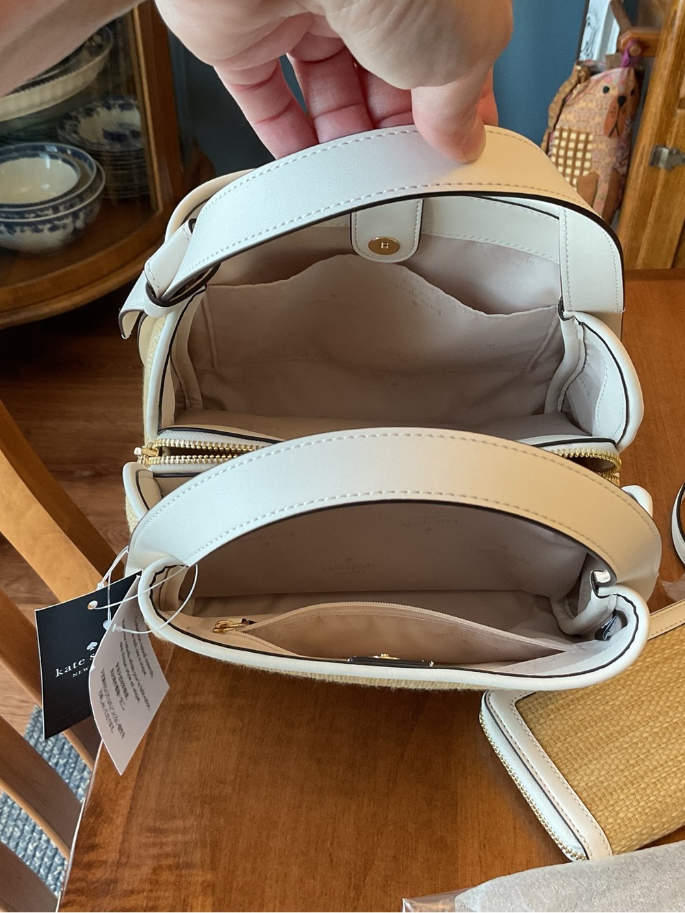 Kate Spade Straw Knott Satchel with matching wallet NWT - Picture 5 of 12